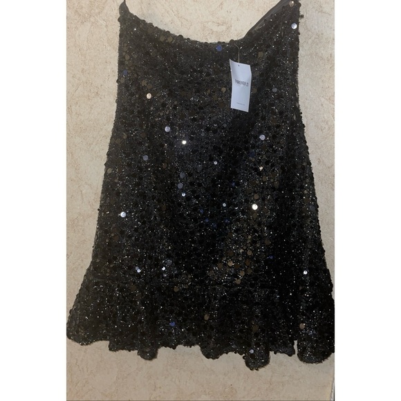 Forever 21 Strapless Sequin Womens Sleeveless A-Line Dress Juniors - Picture 3 of 7